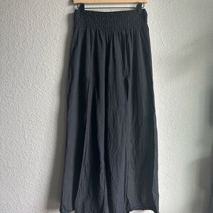 🖤Lakhays from the Himalayas Black Open Leg Full Slit Linen Pants